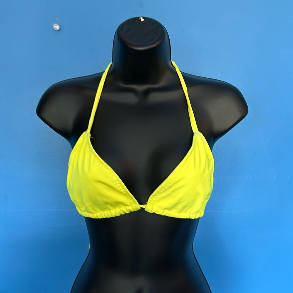 Yellow Bikini Top Double Tie Style – Swimsuit Top Only – Adjustable Swimwear